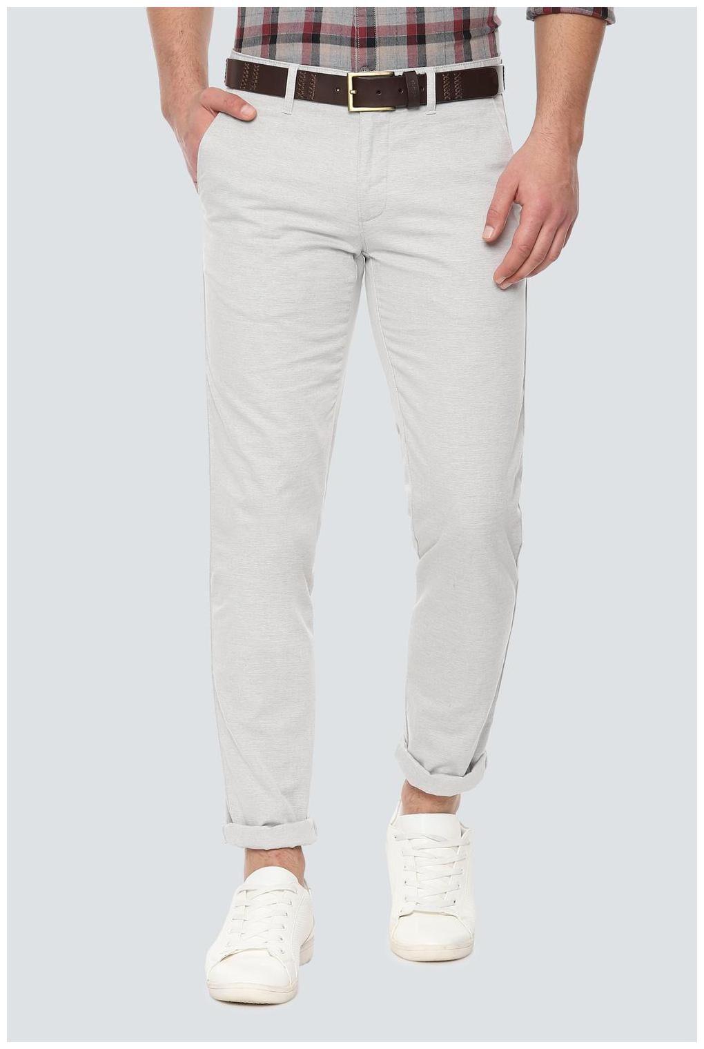 

Louis Philippe Men Grey Solid Slim fit Regular trousers