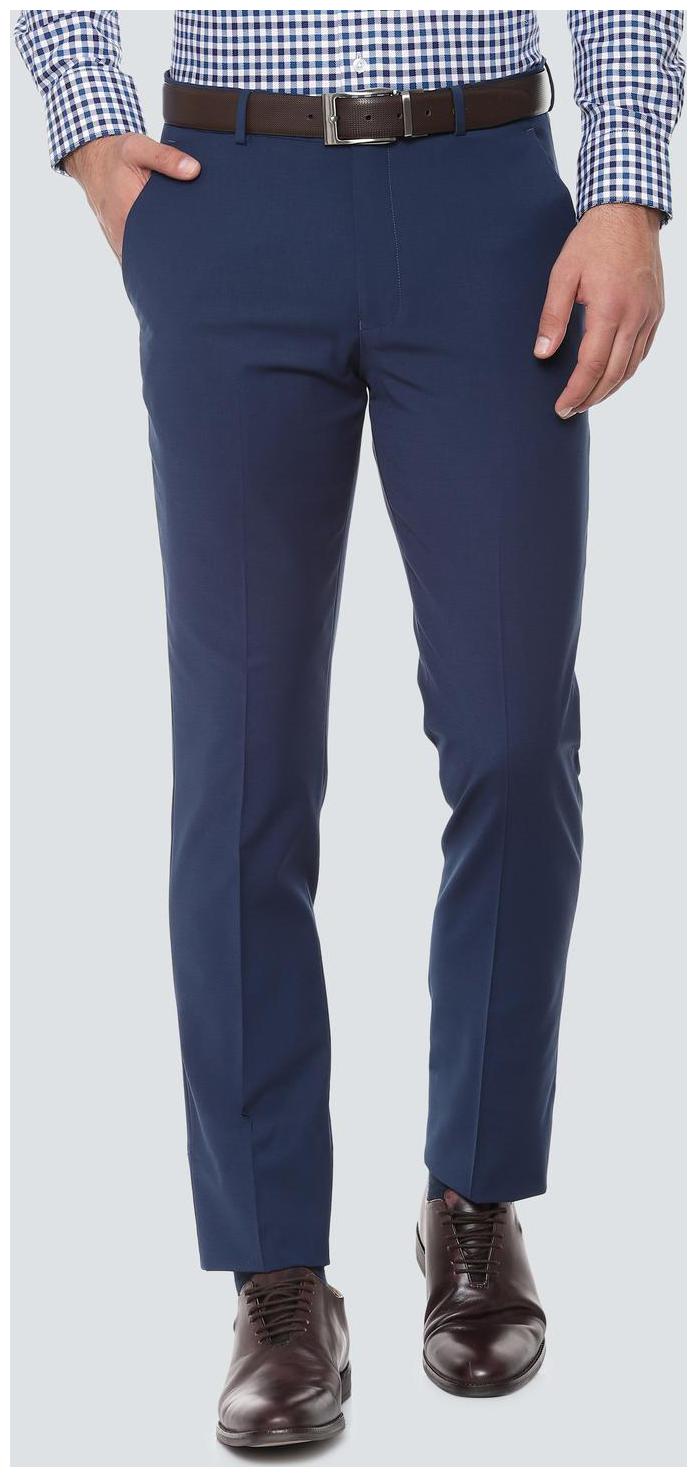 

Louis Philippe Men Solid Slim Fit Formal Trouser - Blue