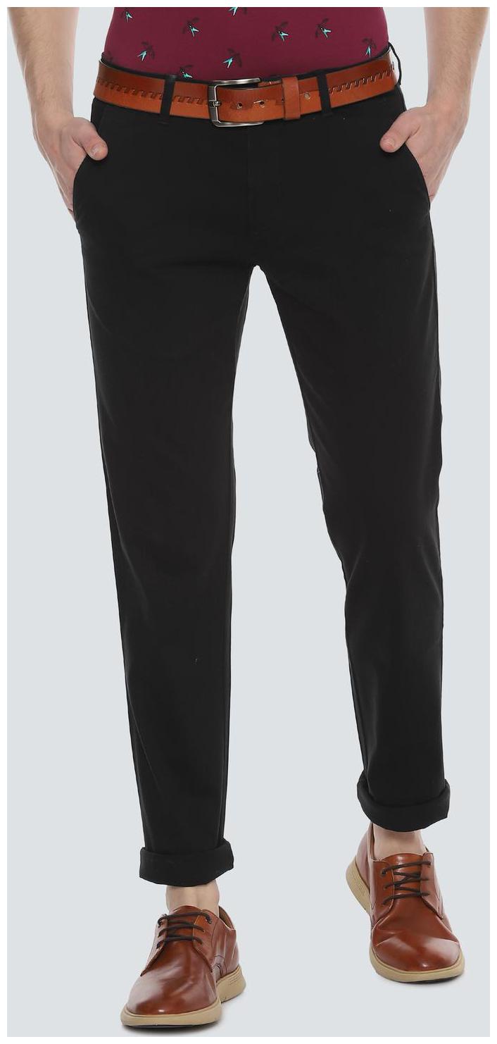 

Louis Philippe Men Black Textured Slim fit Regular trousers