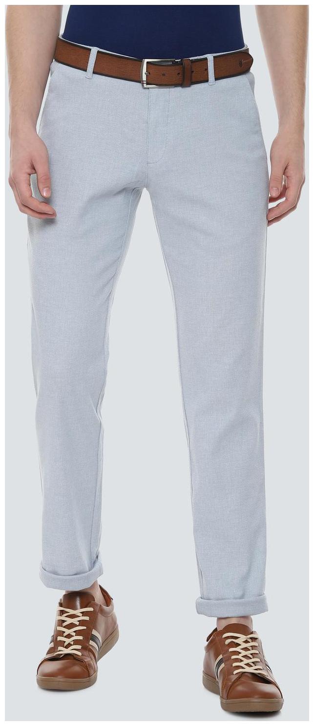 

Louis Philippe Men Blue Textured Slim fit Regular trousers