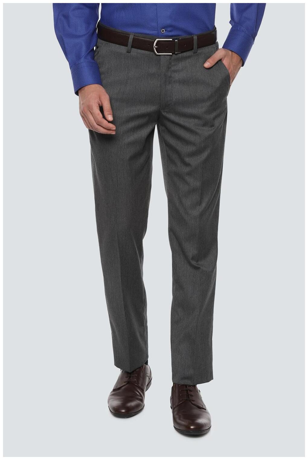 

Louis Philippe Men Textured Slim Fit Formal Trouser - Grey