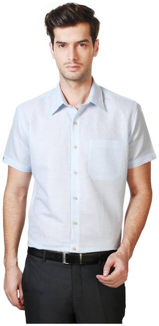 Louis Philippe Men Blue Checked Slim Fit Casual Shirt