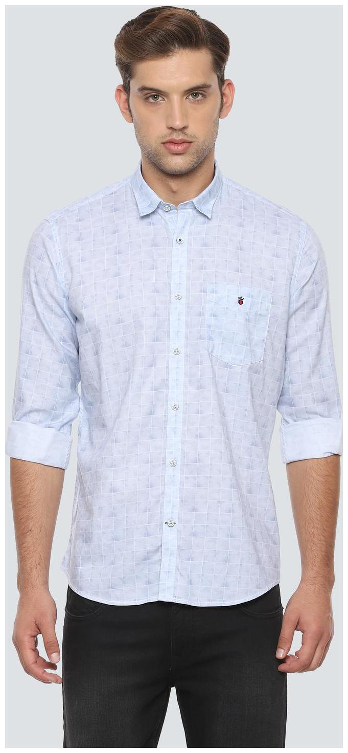 

Louis Philippe Men Blue Checked Slim Fit Casual Shirt