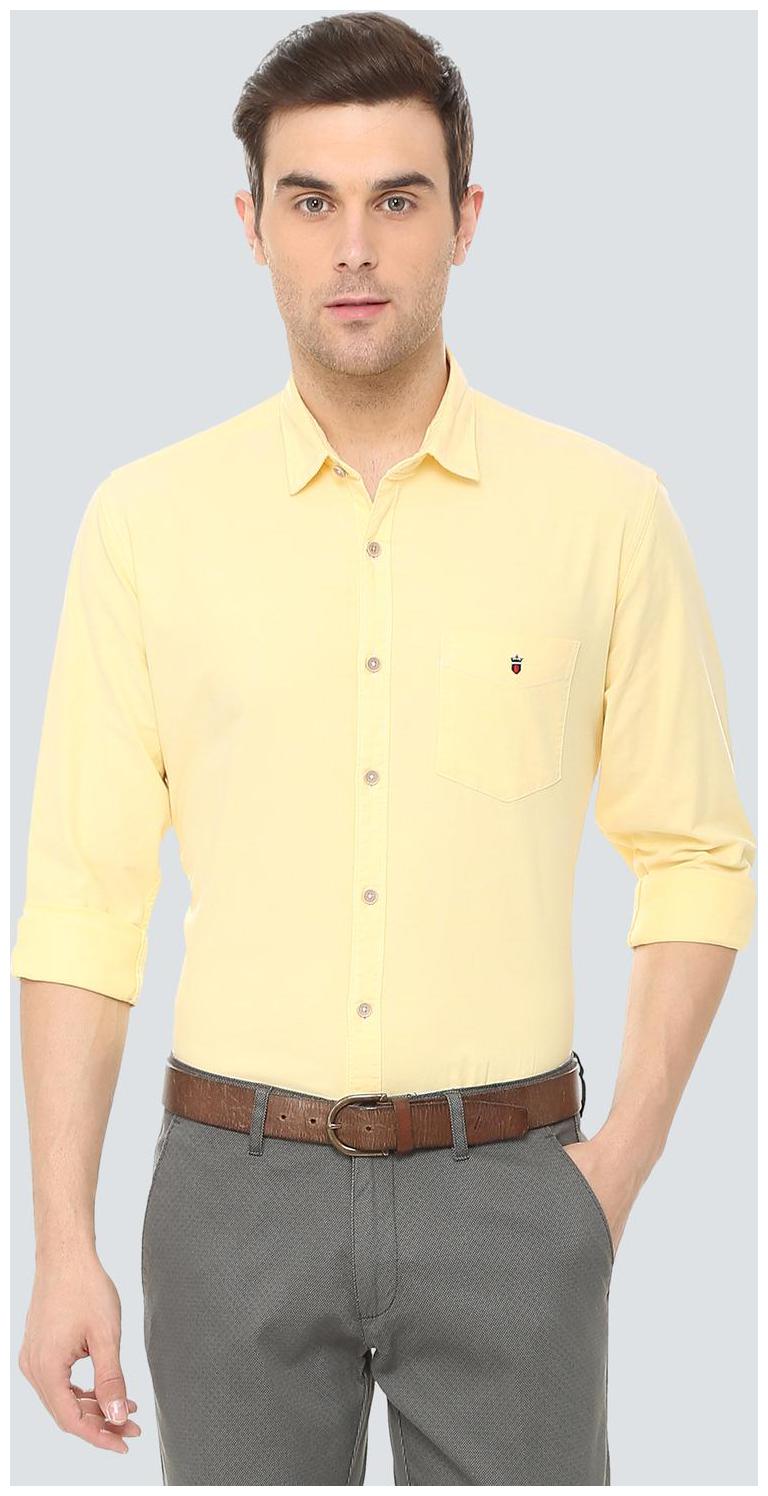 

Louis Philippe Men Yellow Solid Slim Fit Casual Shirt