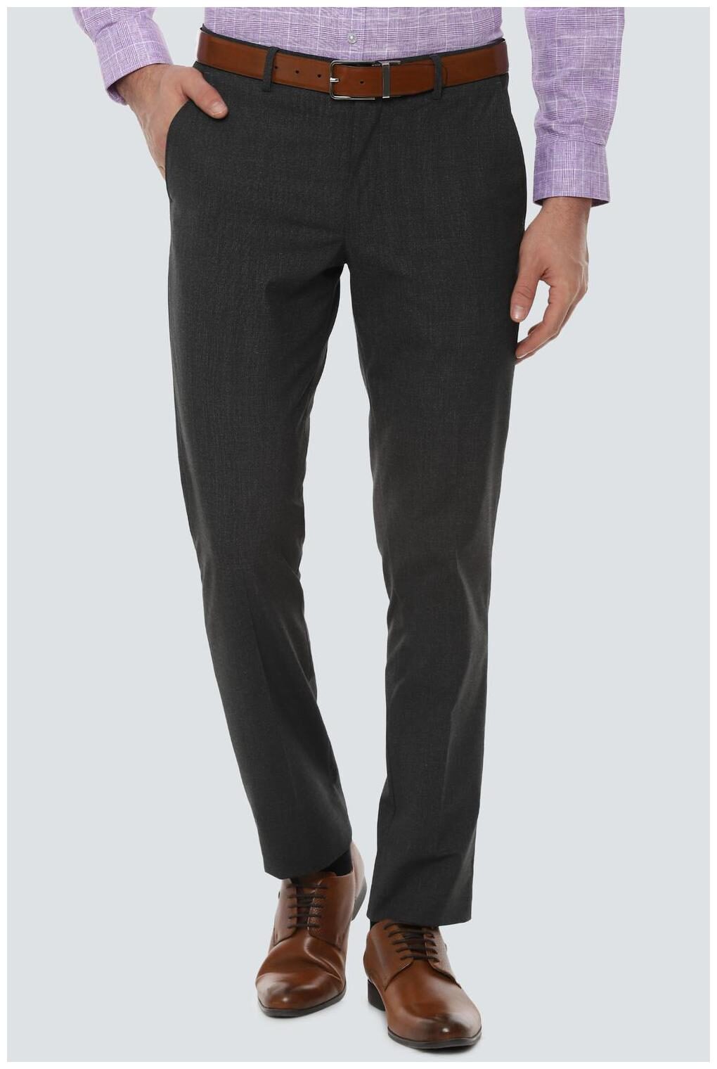 

Louis Philippe Men Solid Slim Fit Formal Trouser - Grey