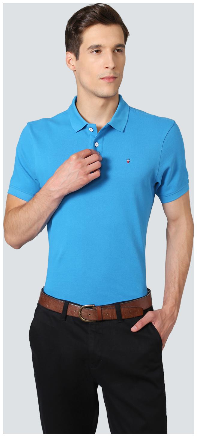 

Louis Philippe Men Blue Regular fit Cotton Polo collar T-Shirt - Pack Of 1