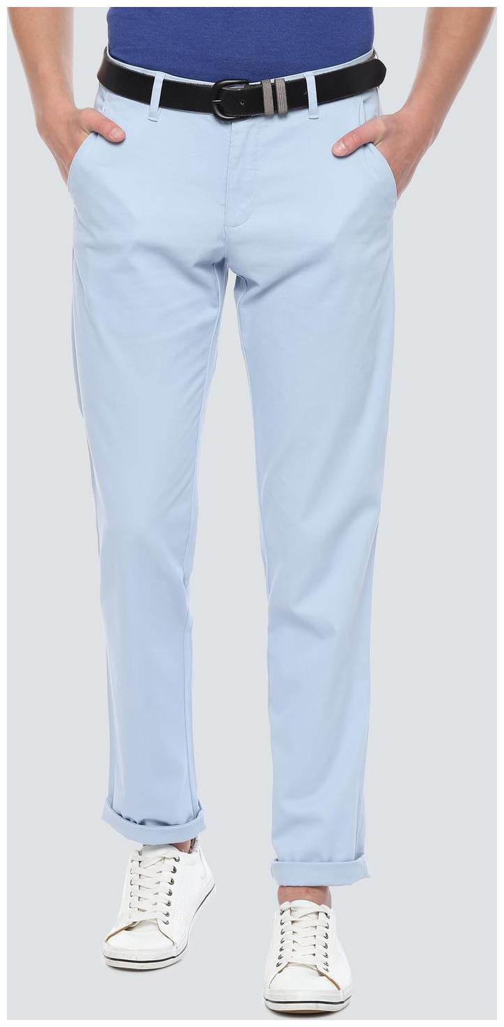 

Louis Philippe Men Blue Textured Slim fit Regular trousers