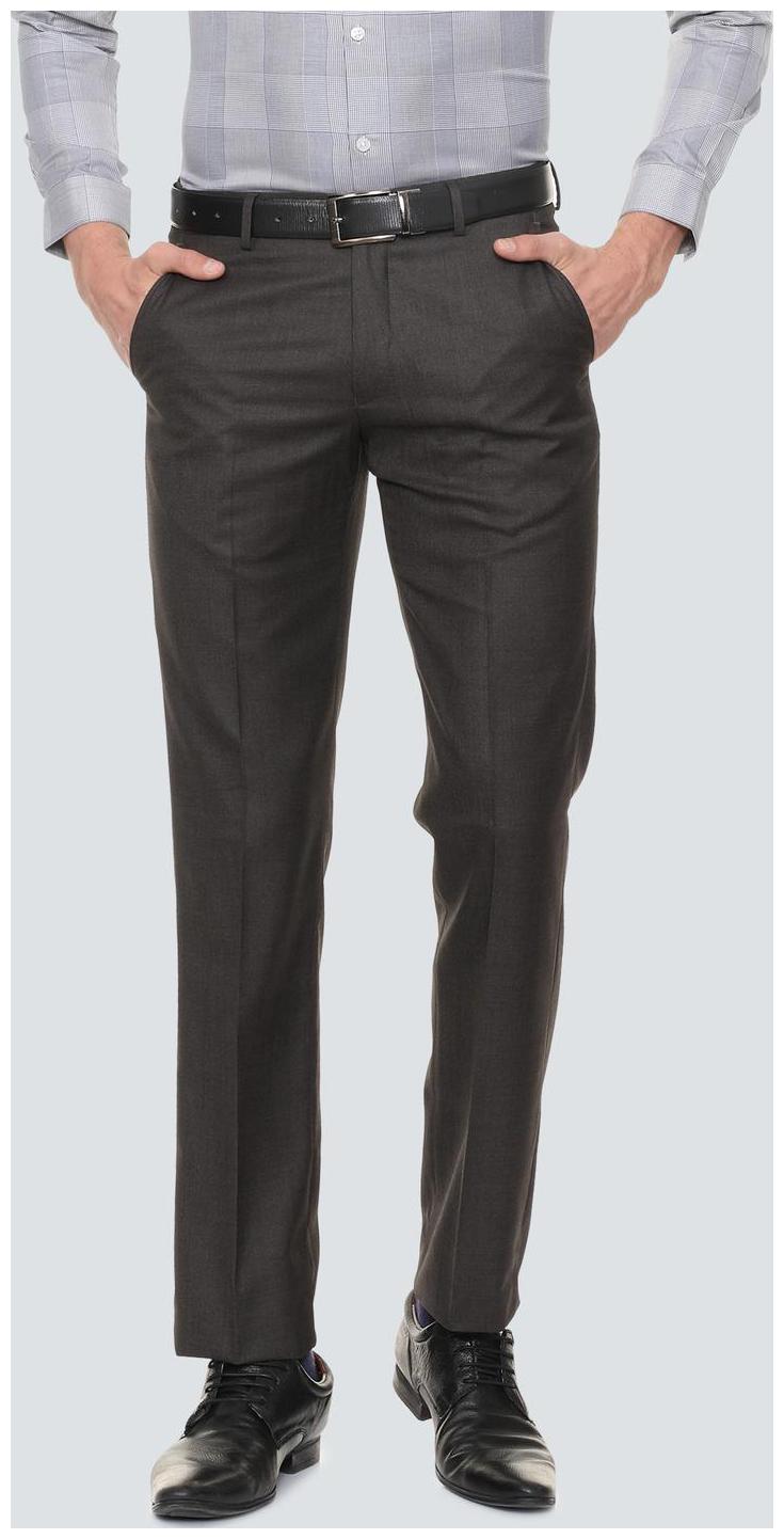 

Louis Philippe Men Textured Regular Fit Formal Trouser - Grey