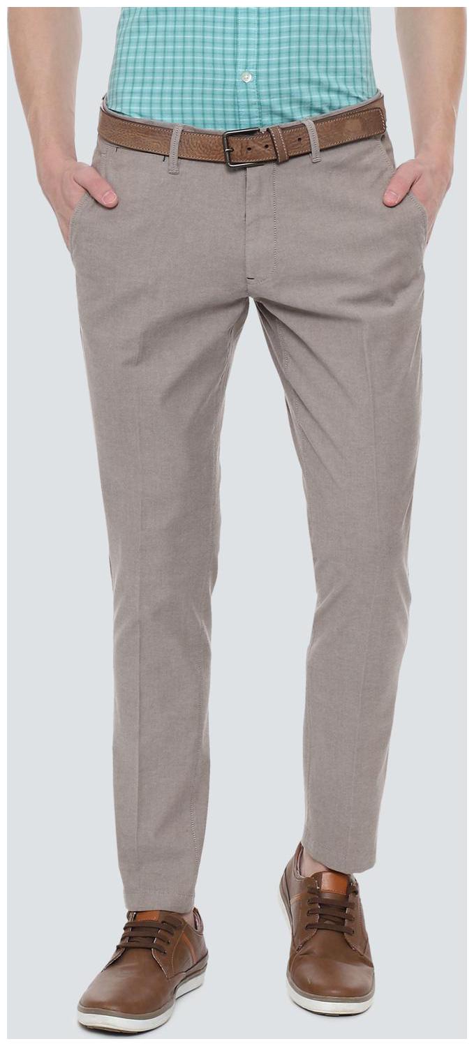 

Louis Philippe Men Grey Solid Slim fit Regular trousers