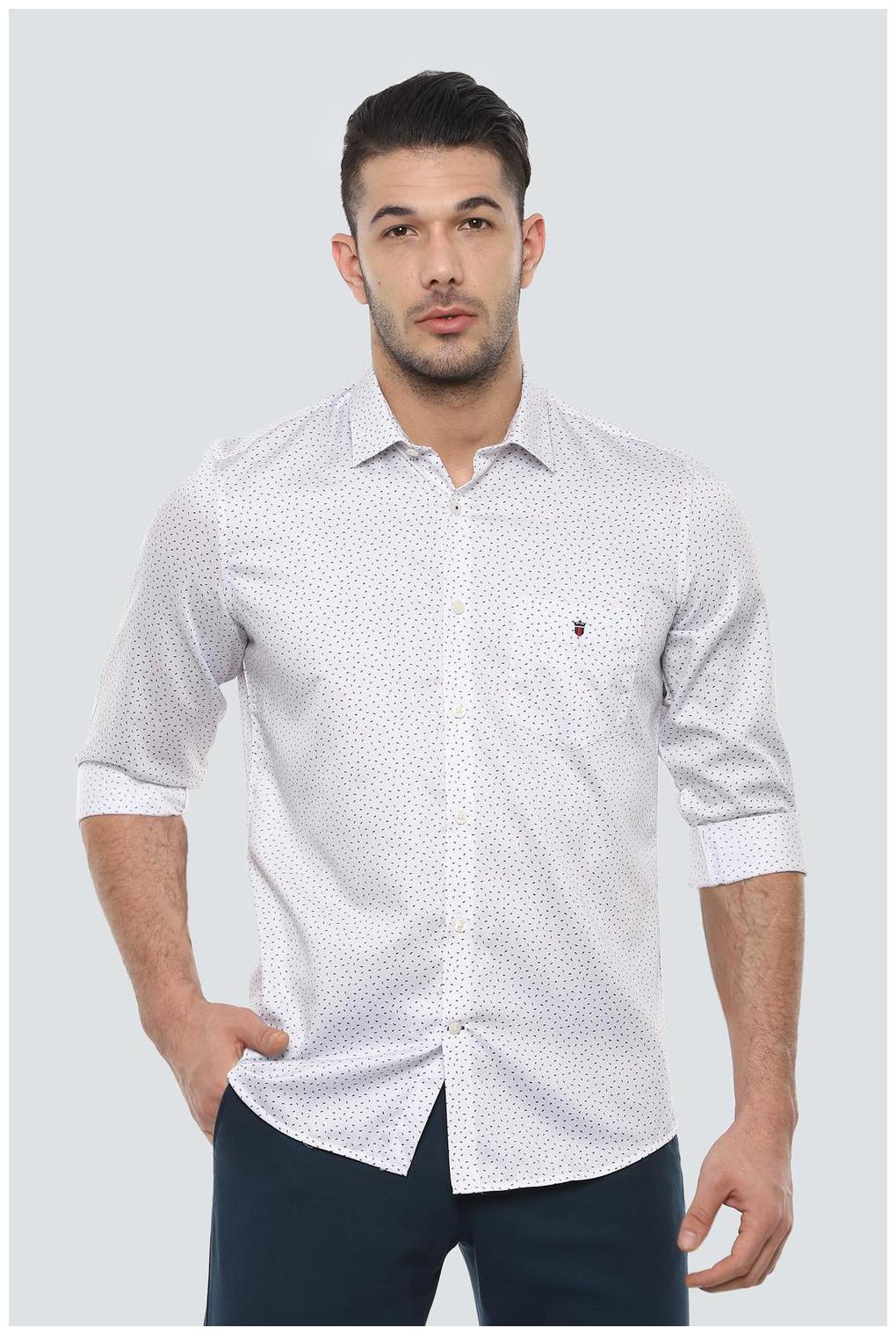 

Louis Philippe Men White Printed Slim Fit Casual Shirt