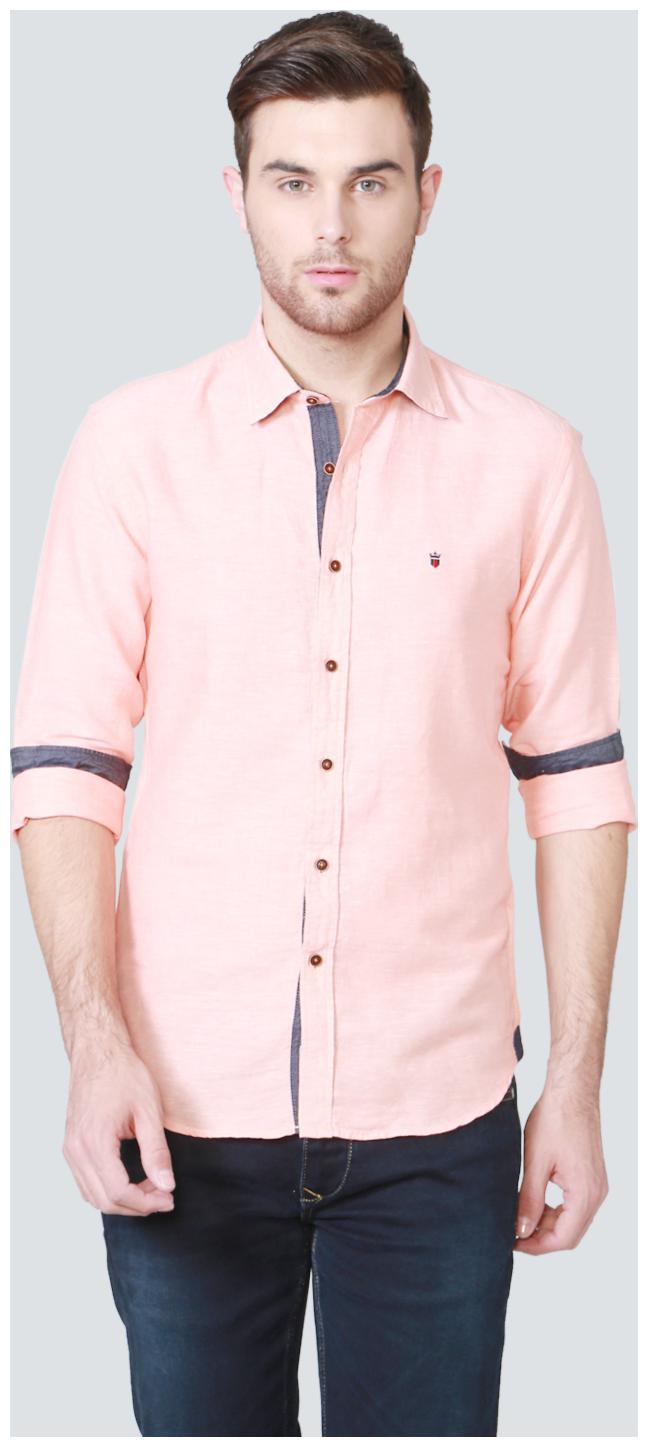 

Louis Philippe Men Orange Weaved Slim Fit Casual Shirt