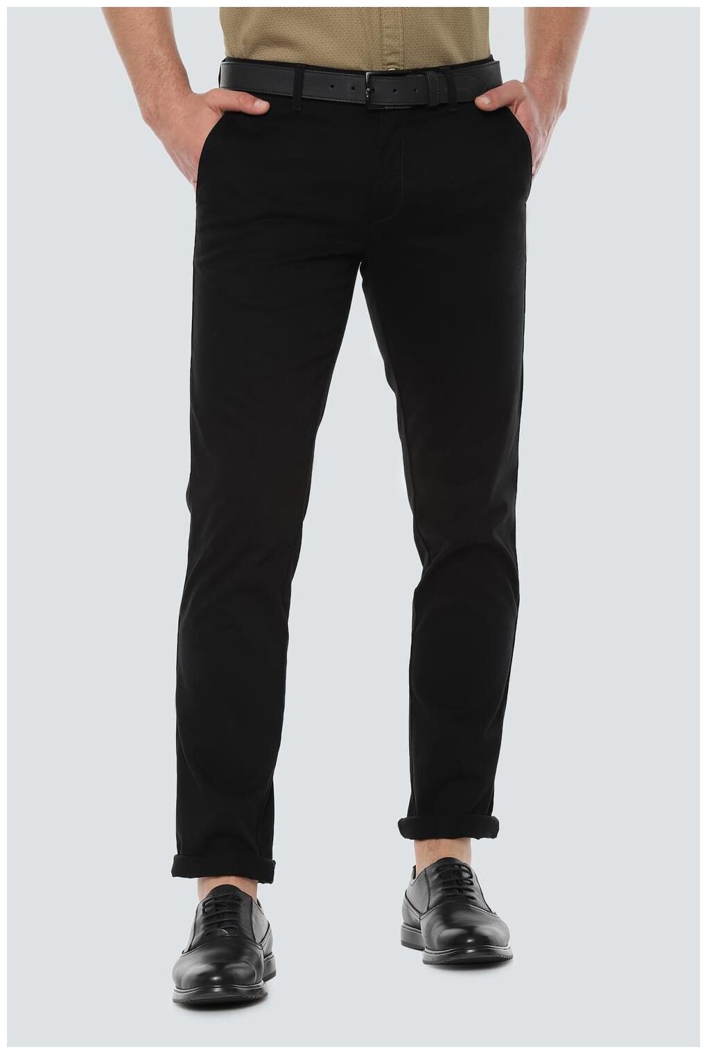 

Louis Philippe Men Black Textured Slim fit Regular trousers