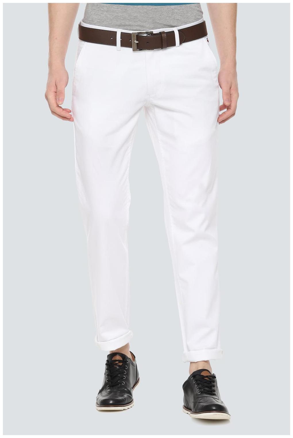 

Louis Philippe Men White Solid Slim fit Regular trousers