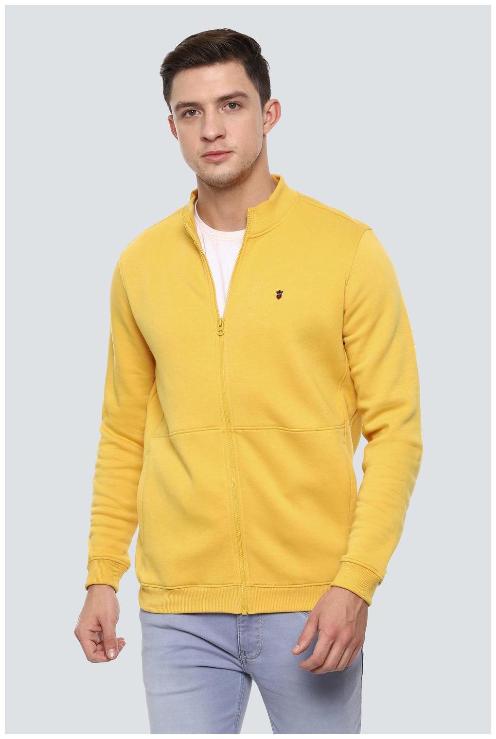 

Louis Philippe Men Yellow High neck Sweatshirt