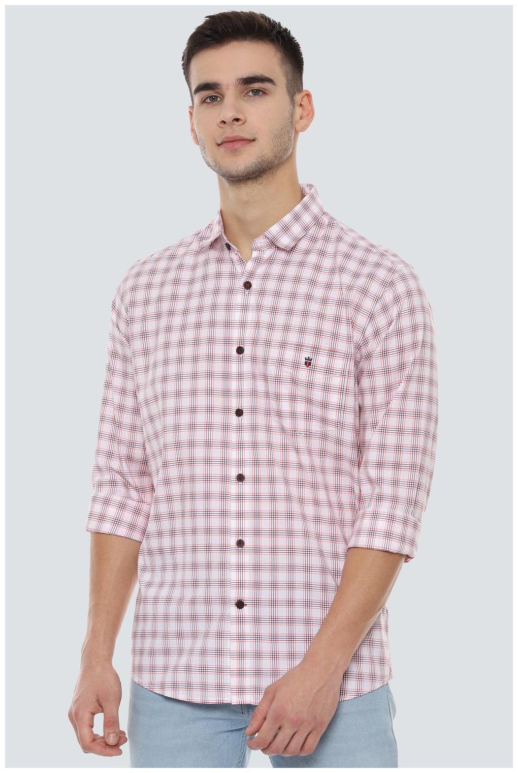 

Louis Philippe Men White Checked Slim Fit Casual Shirt