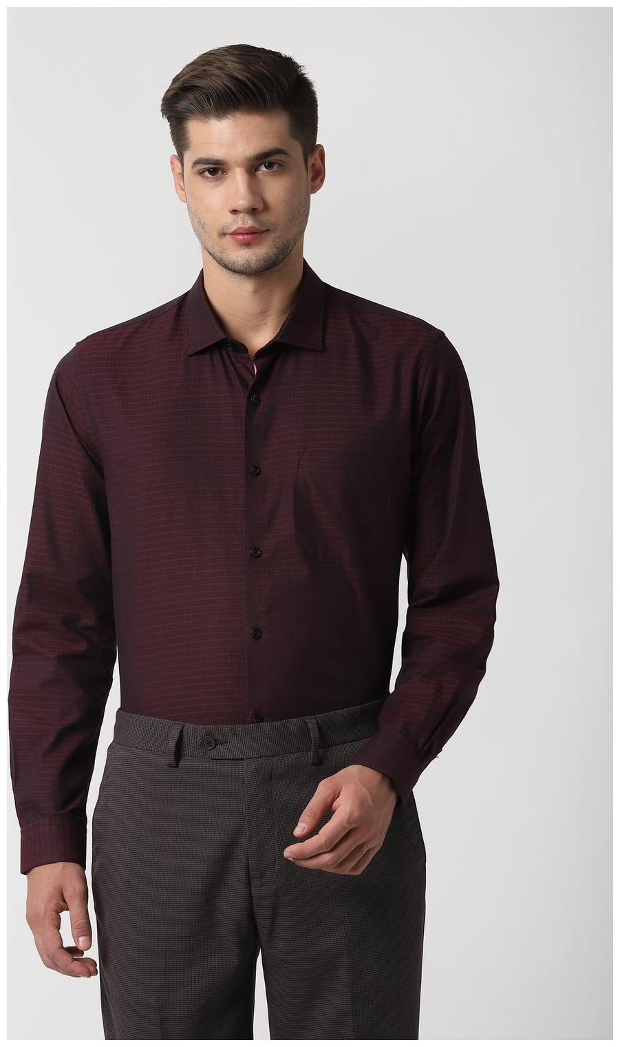 

Louis Philippe Men Regular fit Formal Shirt - Maroon