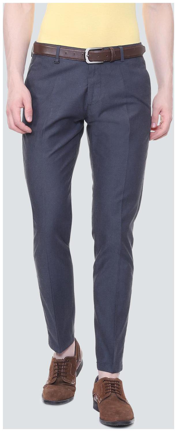 

Louis Philippe Men Blue Textured Slim fit Regular trousers