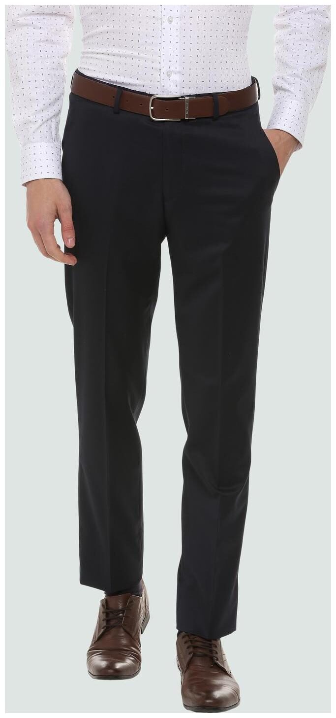 

Louis Philippe Men Solid Slim Fit Formal Trouser - Blue