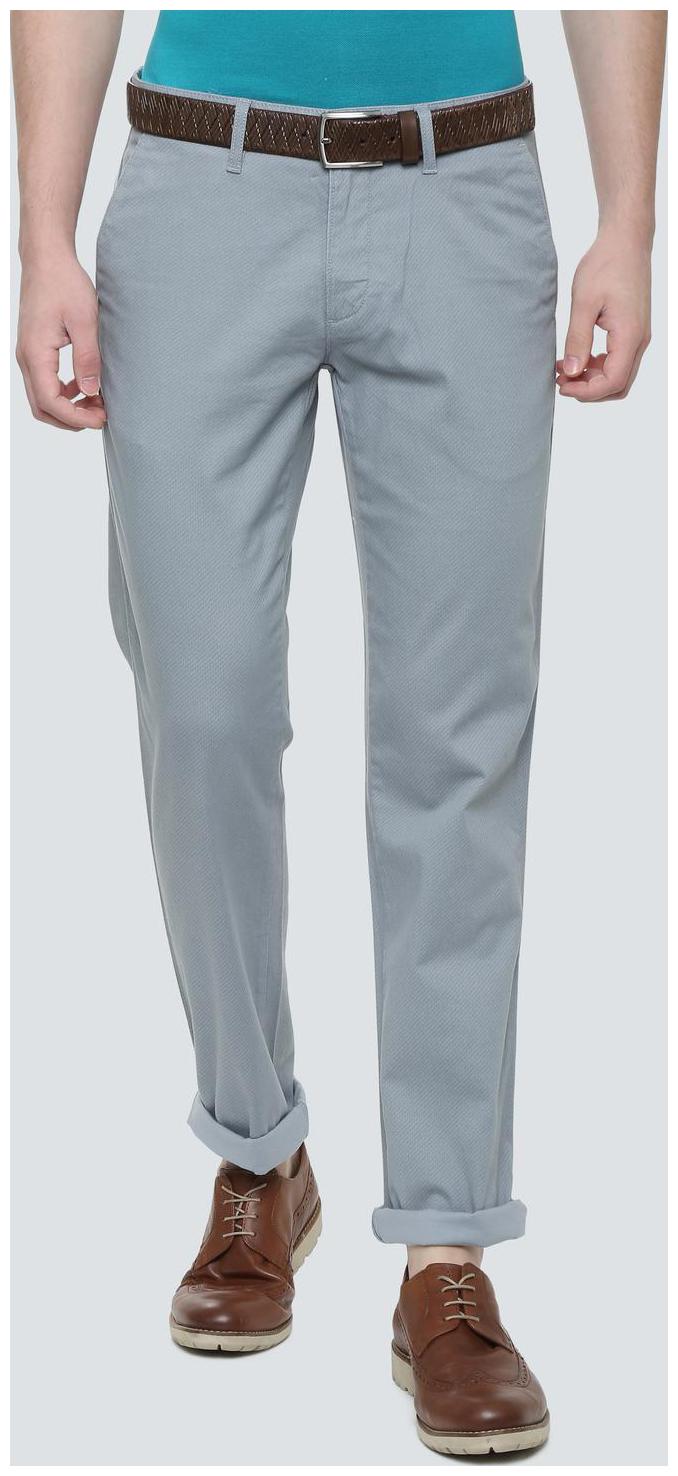 

Louis Philippe Men Grey Textured Slim fit Regular trousers