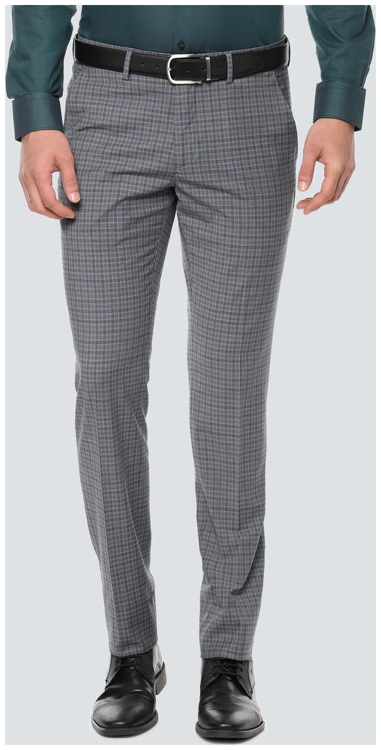 

Louis Philippe Men Checked Slim Fit Formal Trouser - Grey