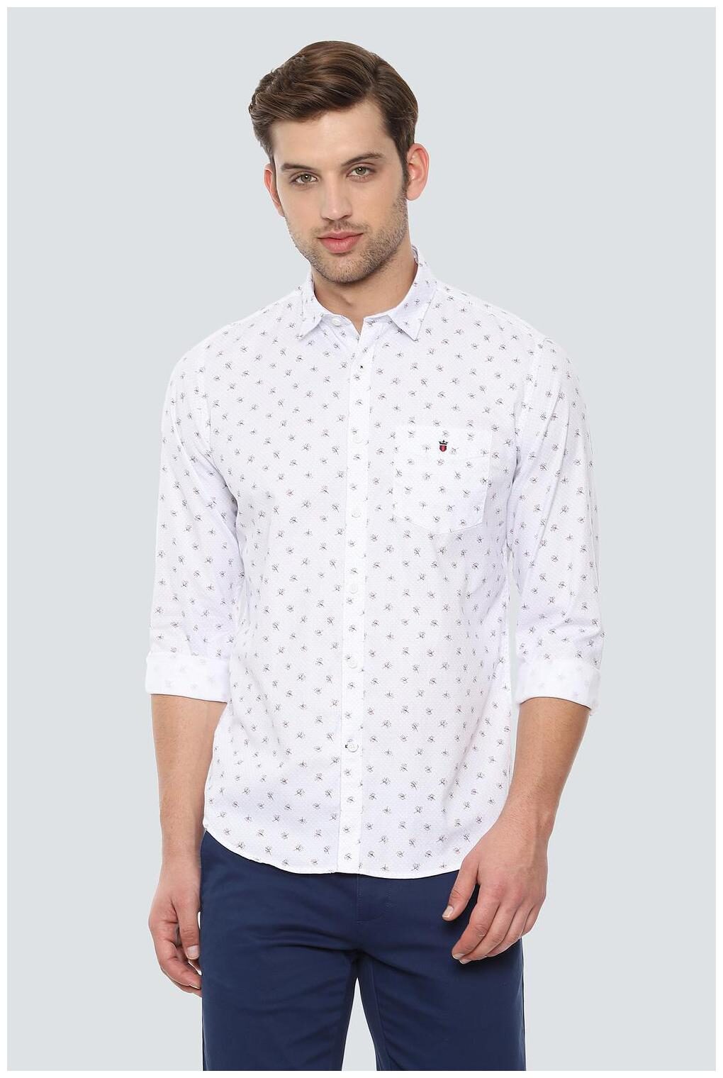 

Louis Philippe Men White Polka Dots Super Slim Fit Casual Shirt