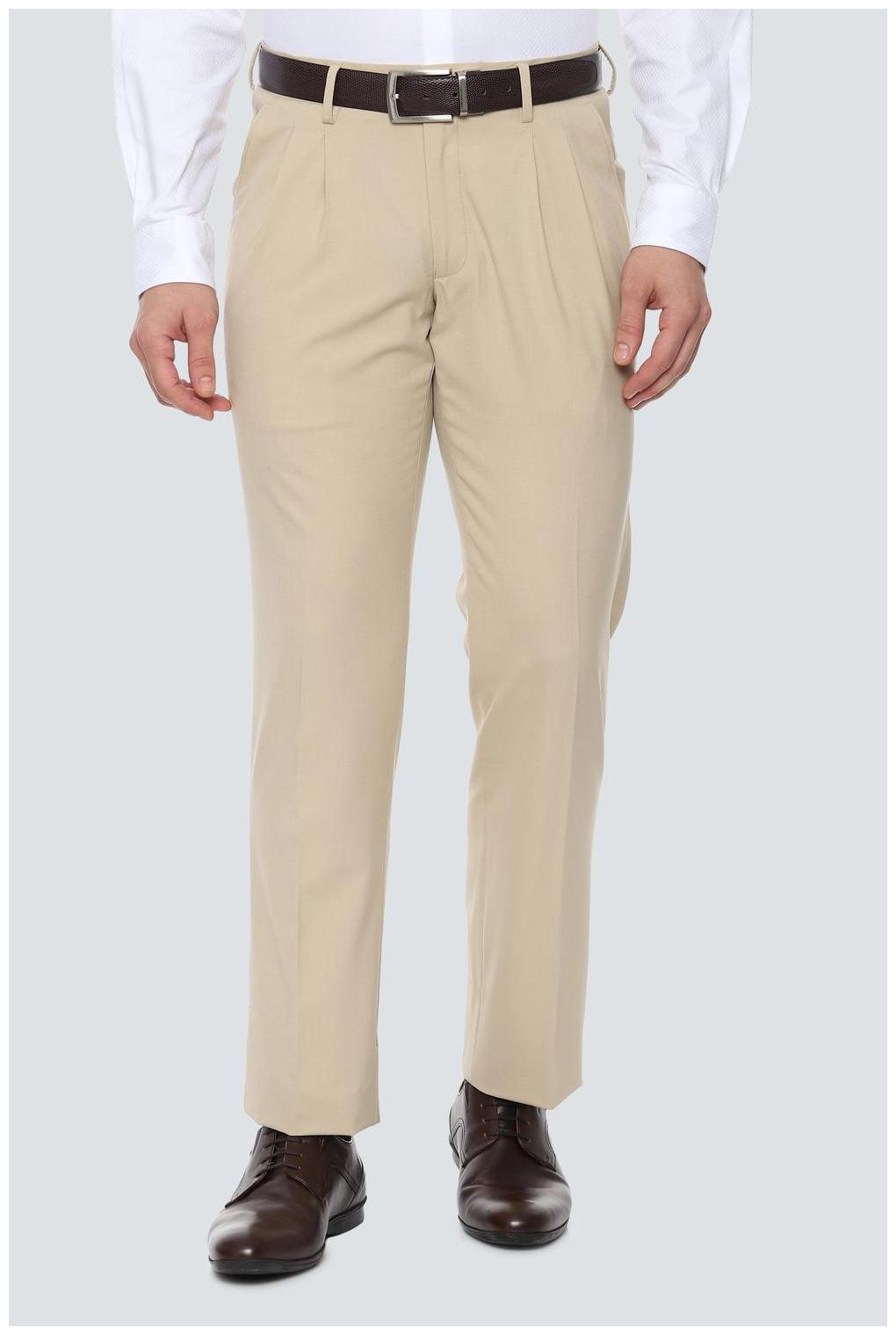 

Louis Philippe Men Solid Regular Fit Formal Trouser - Beige