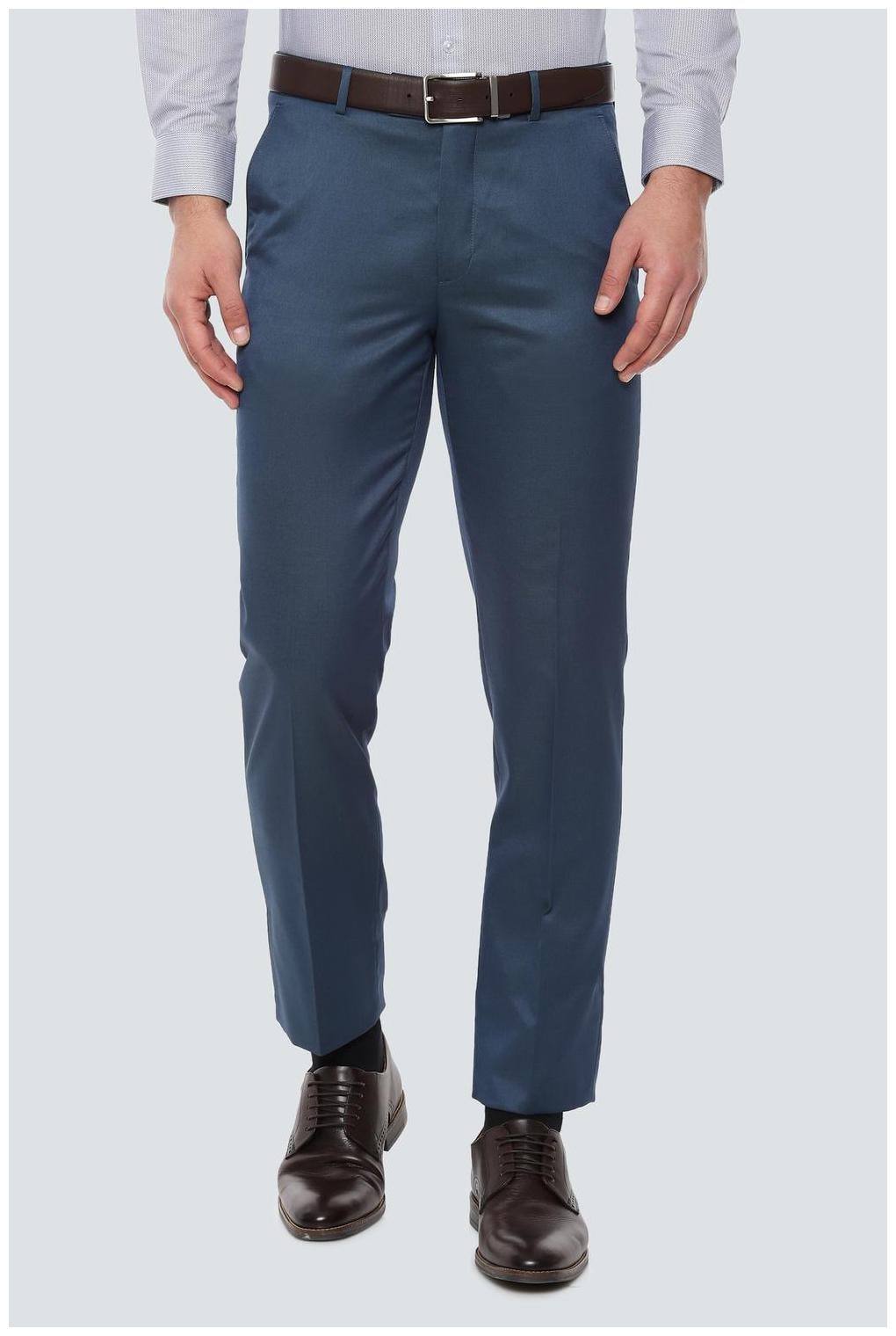 

Louis Philippe Men Textured Slim Fit Formal Trouser - Blue