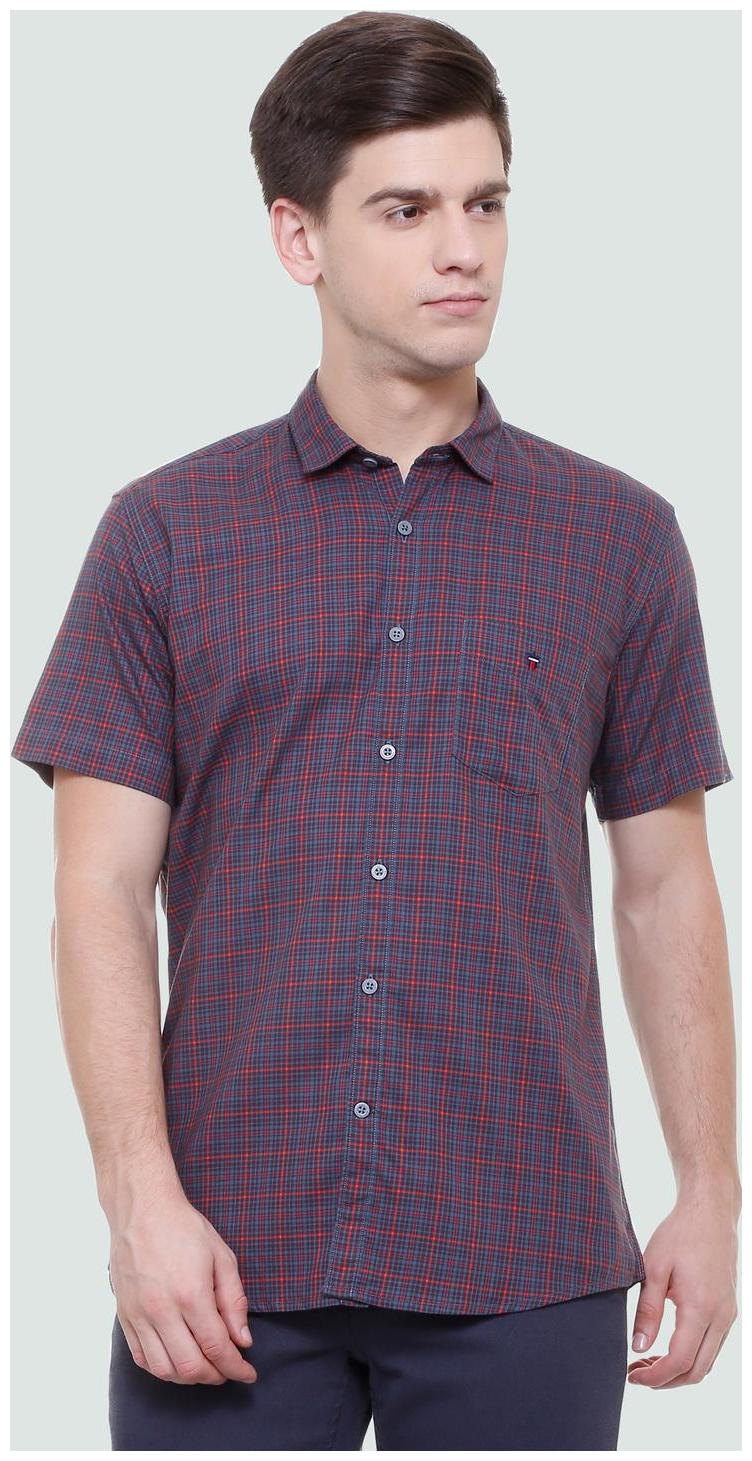 

Louis Philippe Men Grey Checked Slim Fit Casual Shirt