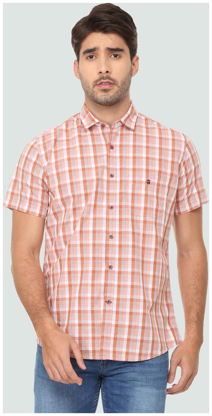 

Louis Philippe Men Beige Checked Slim Fit Casual Shirt