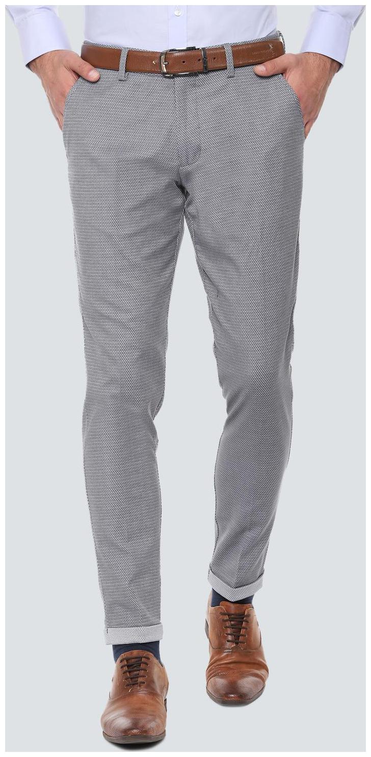 

Louis Philippe Men Textured Slim Fit Formal Trouser - Grey