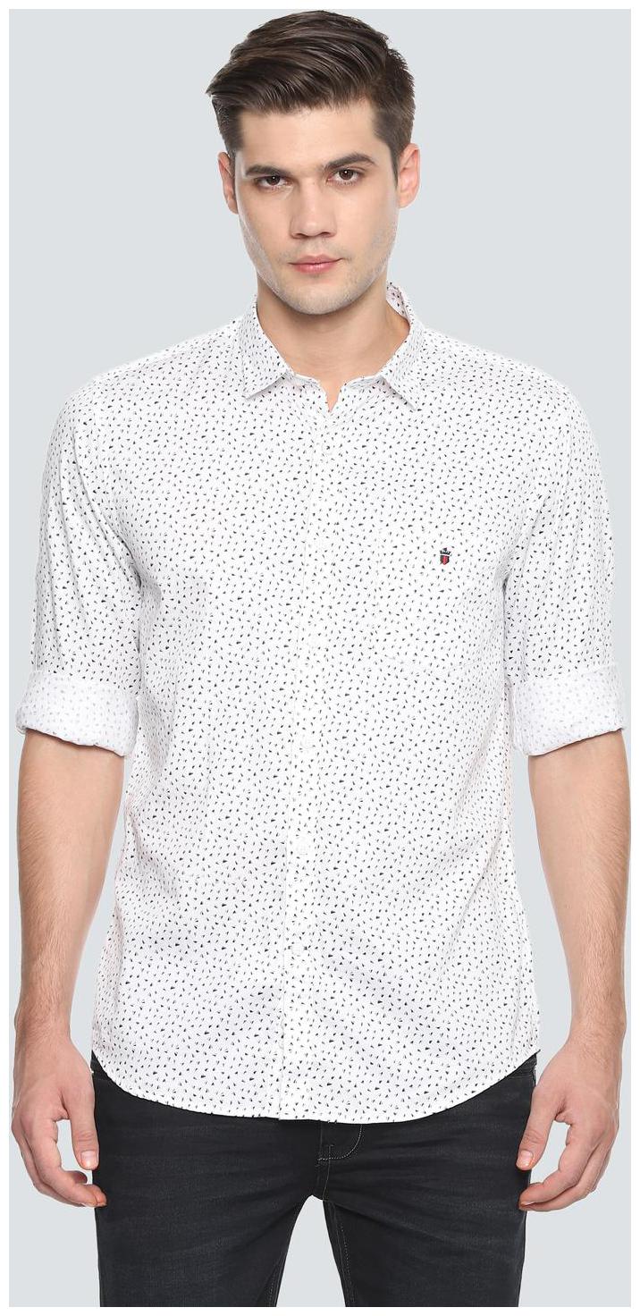 

Louis Philippe Men White Printed Super Slim Fit Casual Shirt