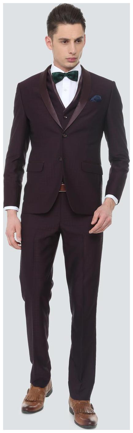 

Louis Philippe Maroon Three Piece Suit