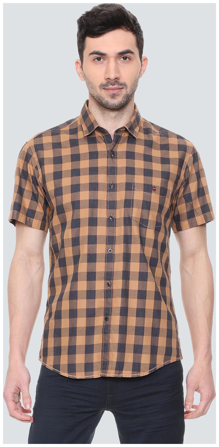 

Louis Philippe Men Brown Checked Slim Fit Casual Shirt