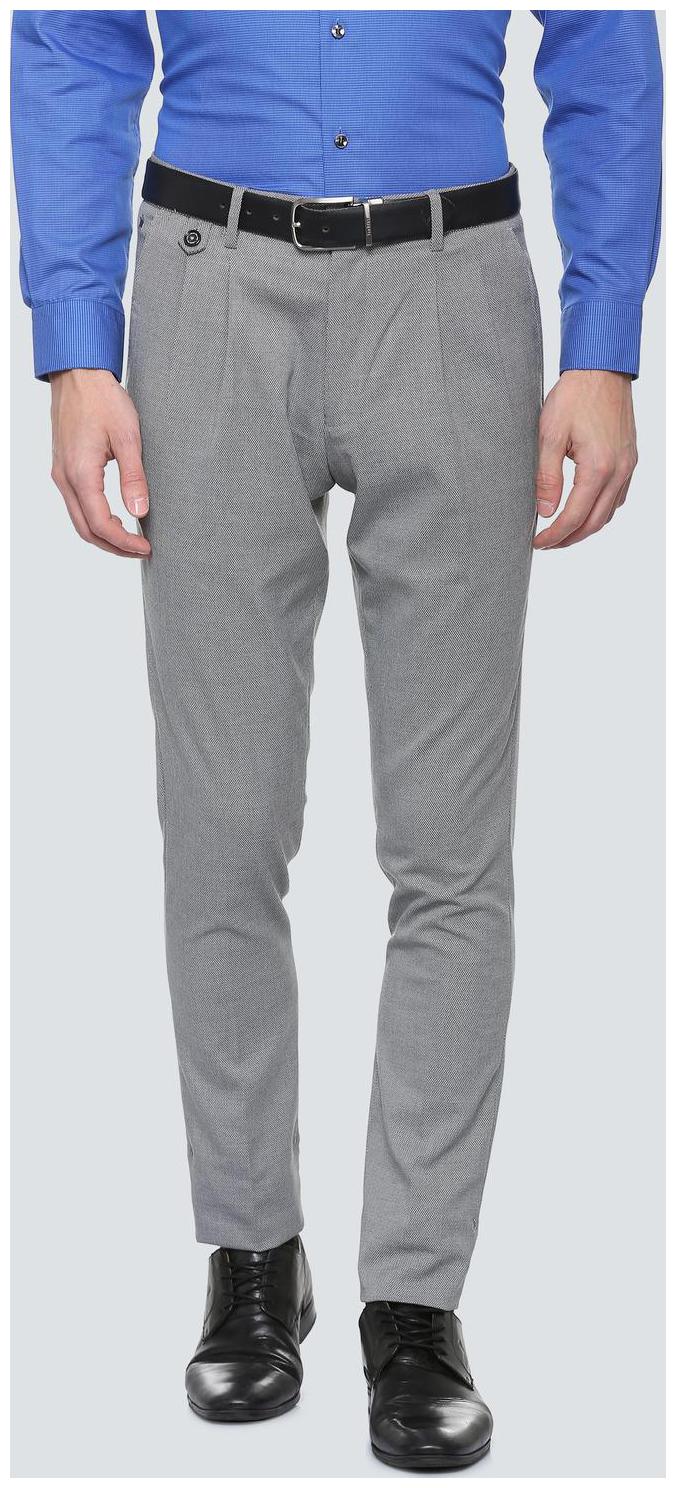 

Louis Philippe Men Textured Slim Fit Formal Trouser - Grey