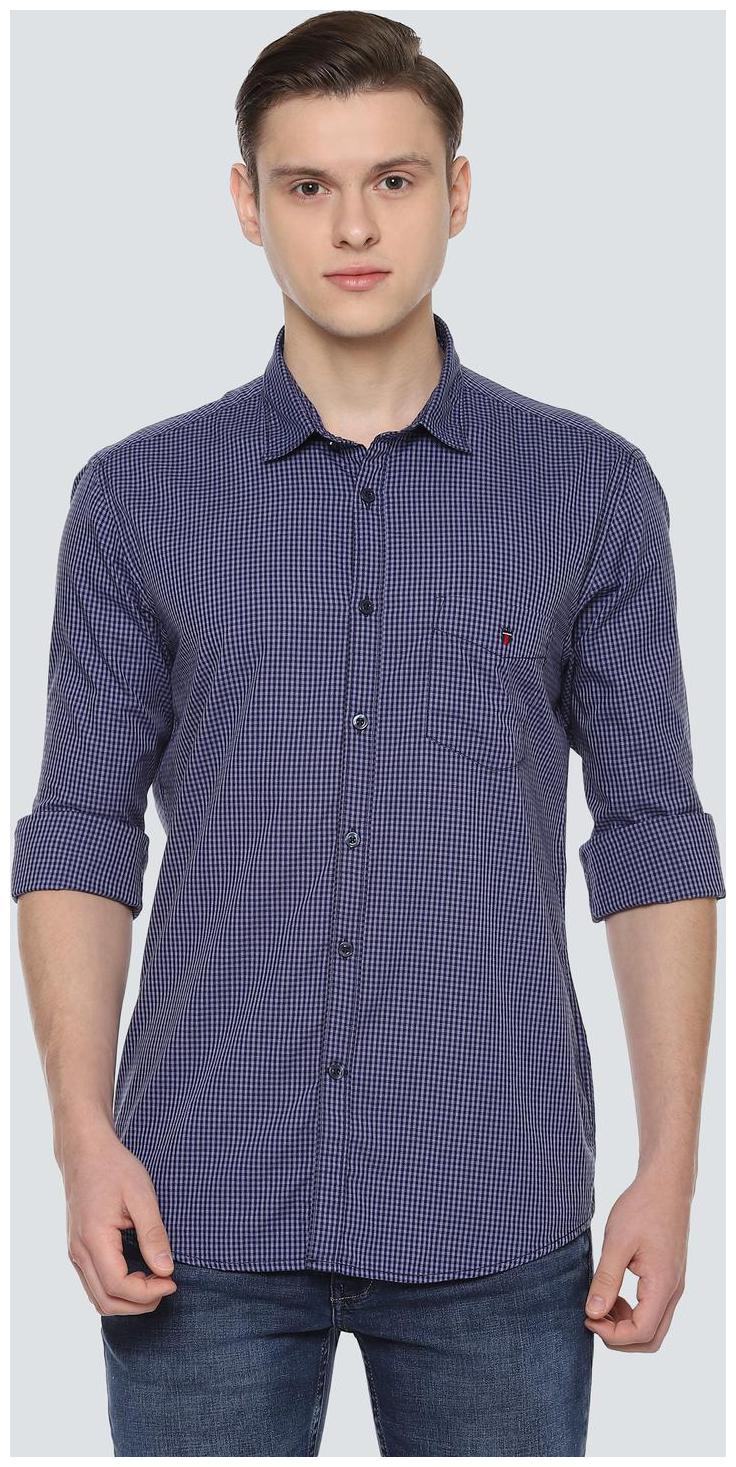 

Louis Philippe Men Purple Checked Slim Fit Casual Shirt