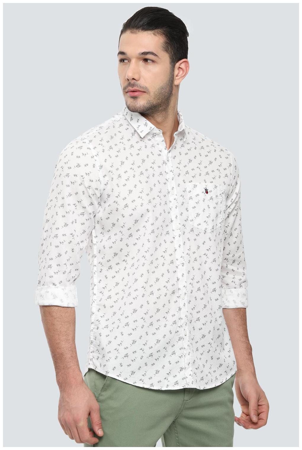 

Louis Philippe Men White Printed Slim Fit Casual Shirt