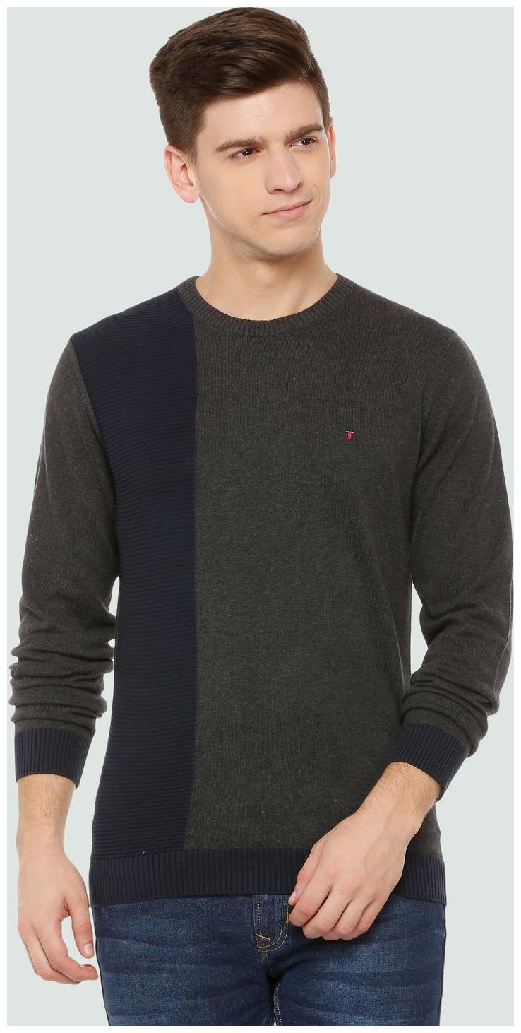 

Louis Philippe Men Grey Round neck Pullover