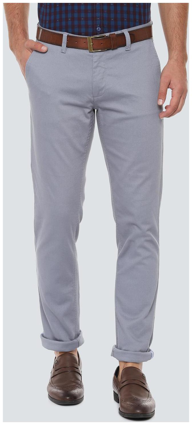 

Louis Philippe Men Grey Solid Slim fit Regular trousers