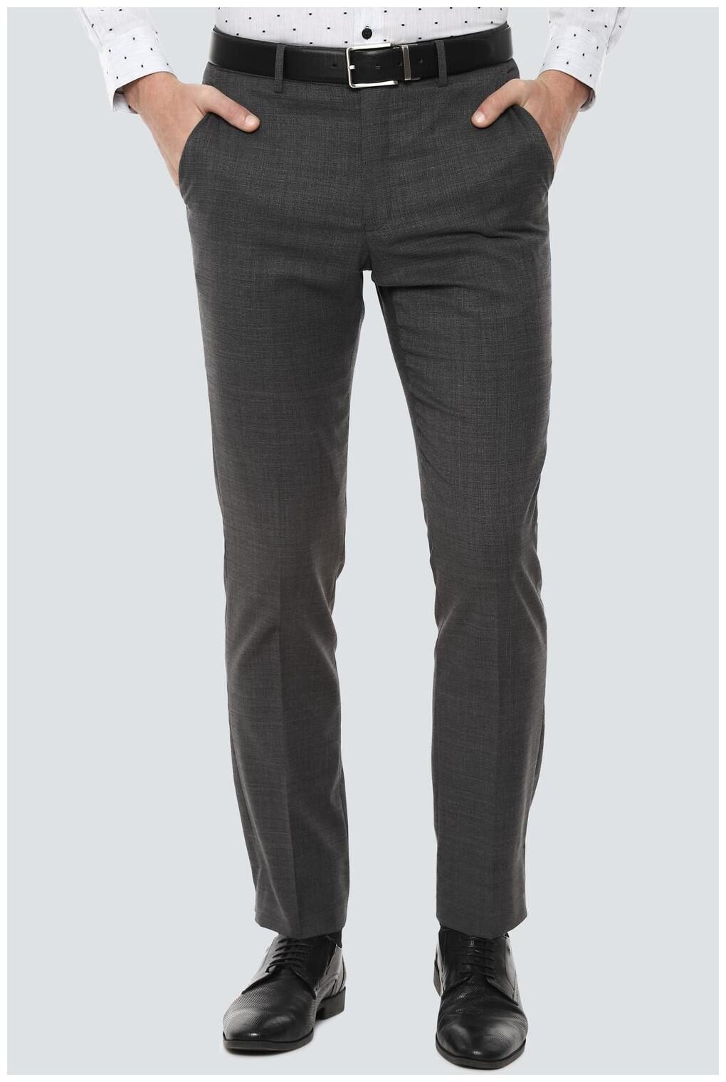 

Louis Philippe Men Solid Slim Fit Formal Trouser - Grey
