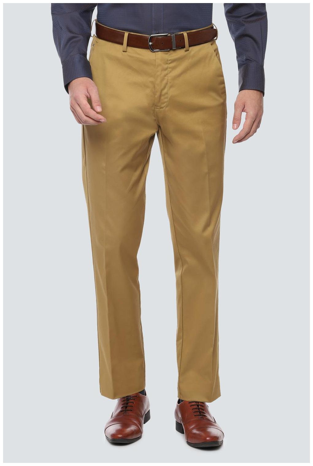 

Louis Philippe Men Solid Regular Fit Formal Trouser - Beige