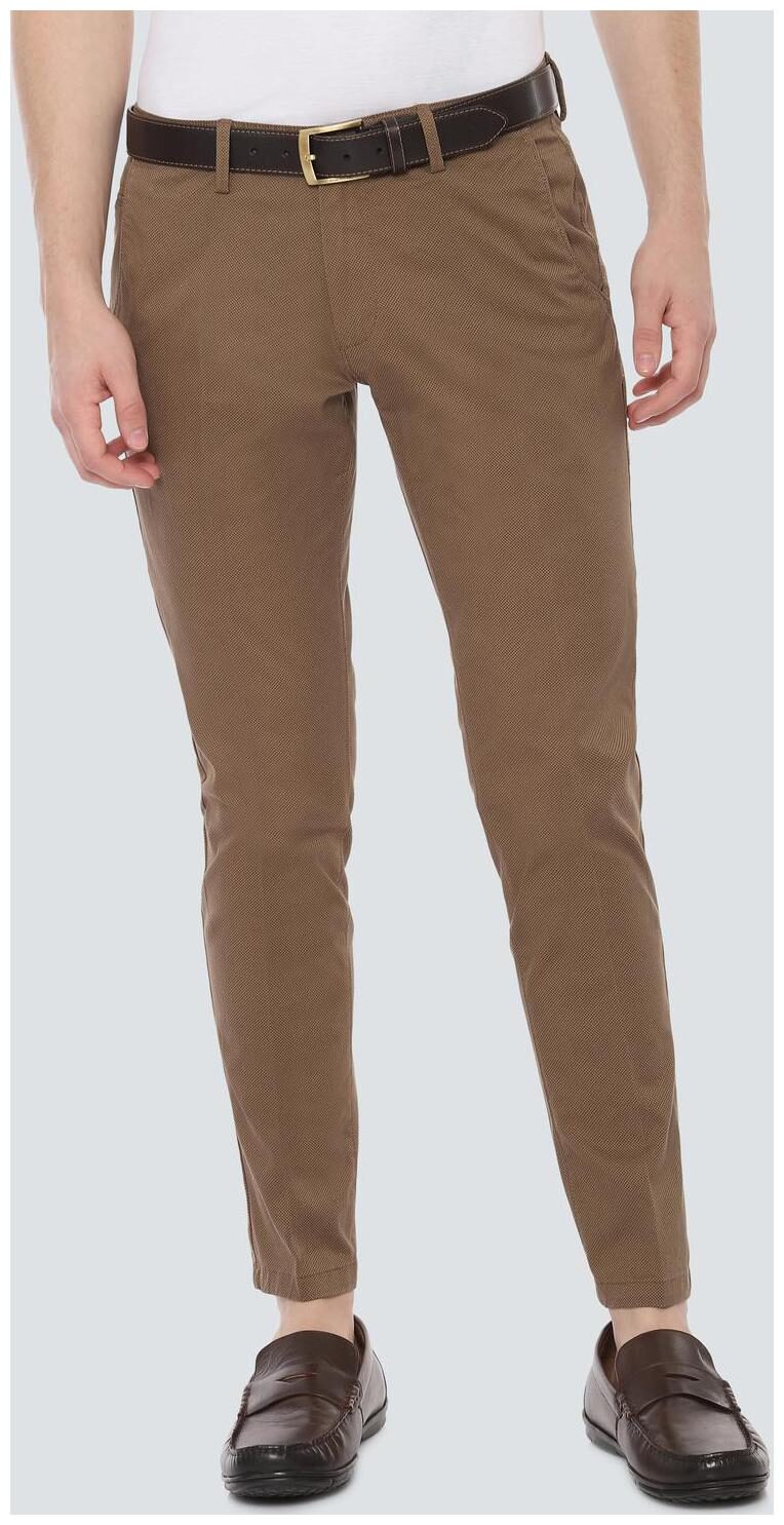 

Louis Philippe Men Brown Printed Regular fit Regular trousers