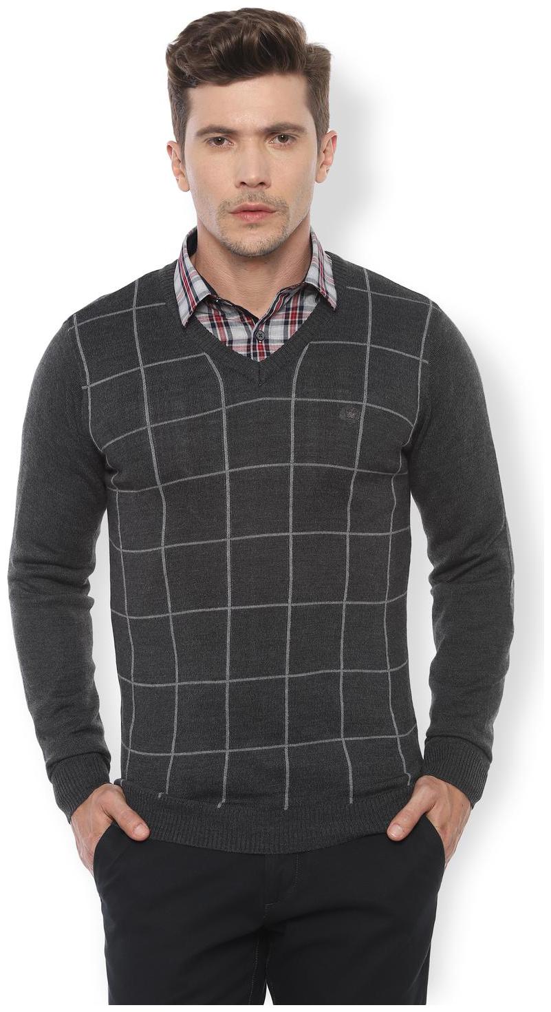 

Louis Philippe Men Blended Pullover Grey