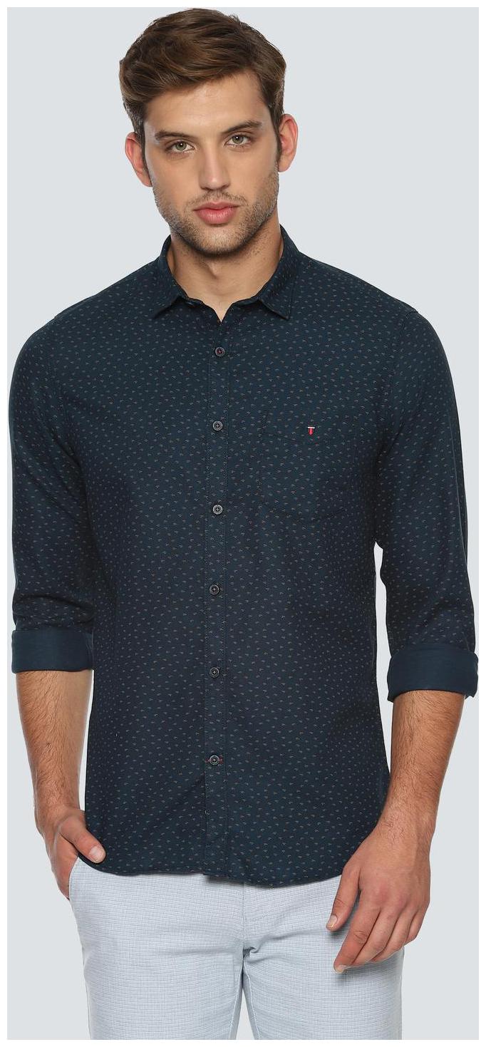 

Louis Philippe Men Green Printed Super Slim Fit Casual Shirt