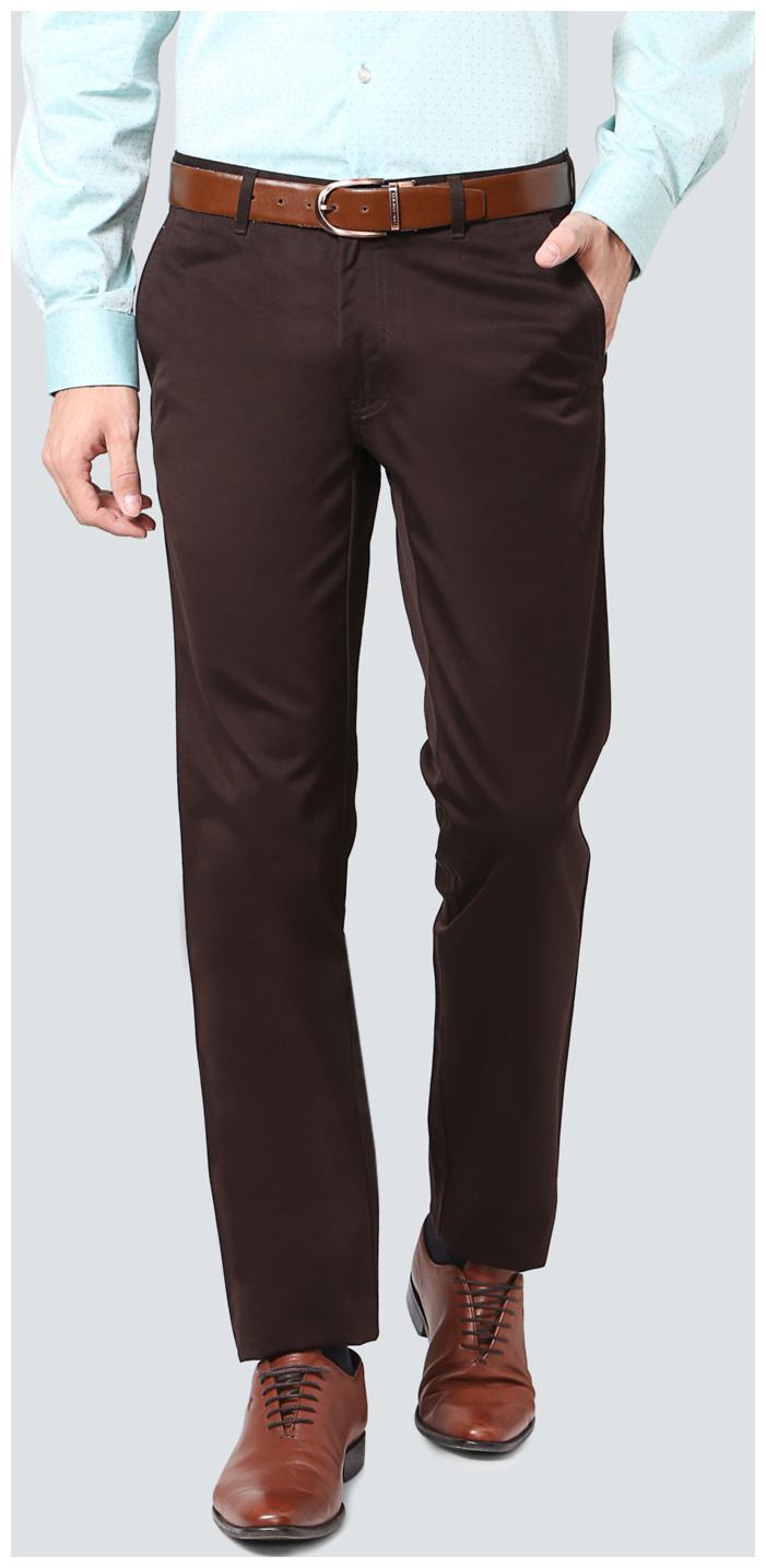 

Louis Philippe Men Solid Slim Fit Formal Trouser - Brown