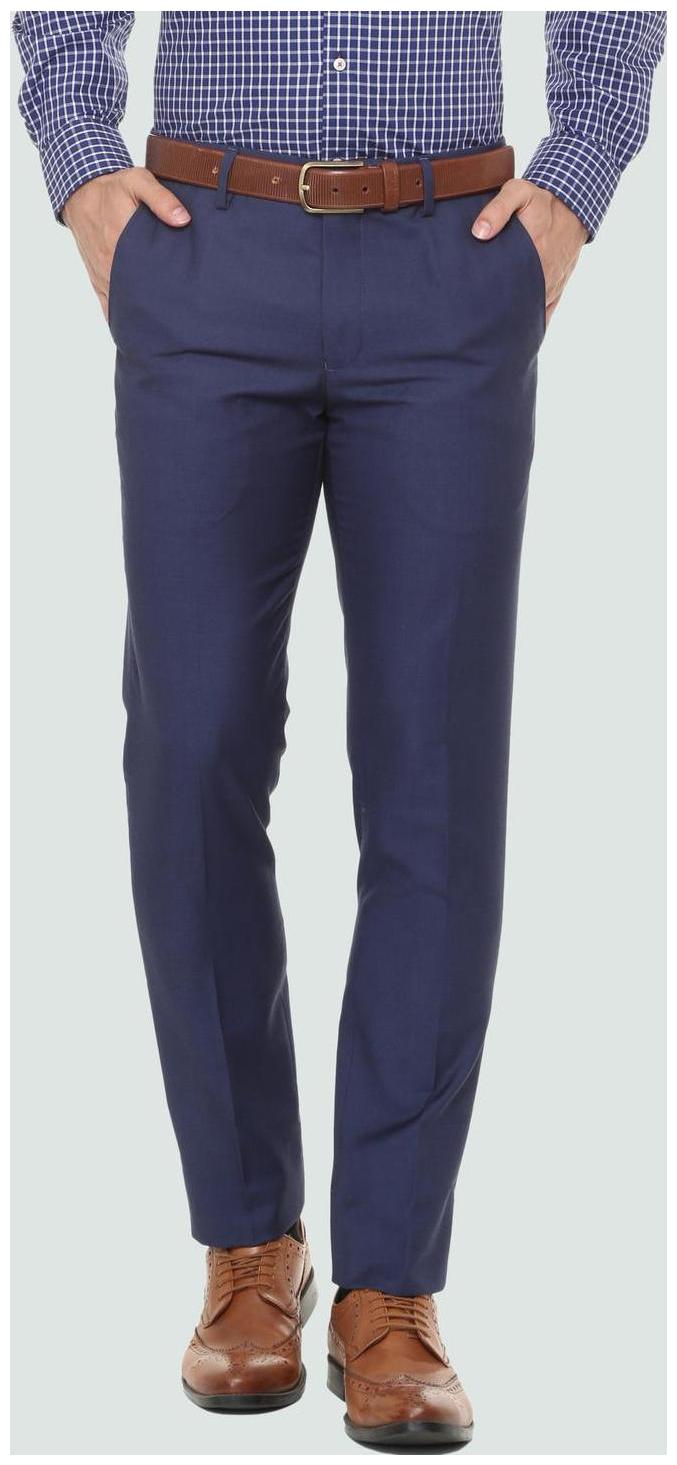 

Louis Philippe Men Solid Slim Fit Formal Trouser - Blue