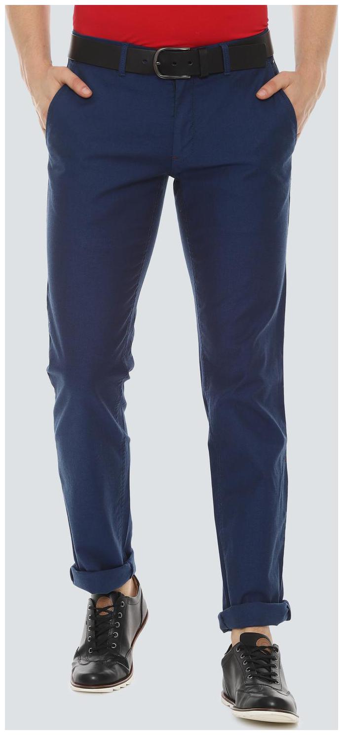 

Louis Philippe Men Textured Slim Fit Formal Trouser - Blue