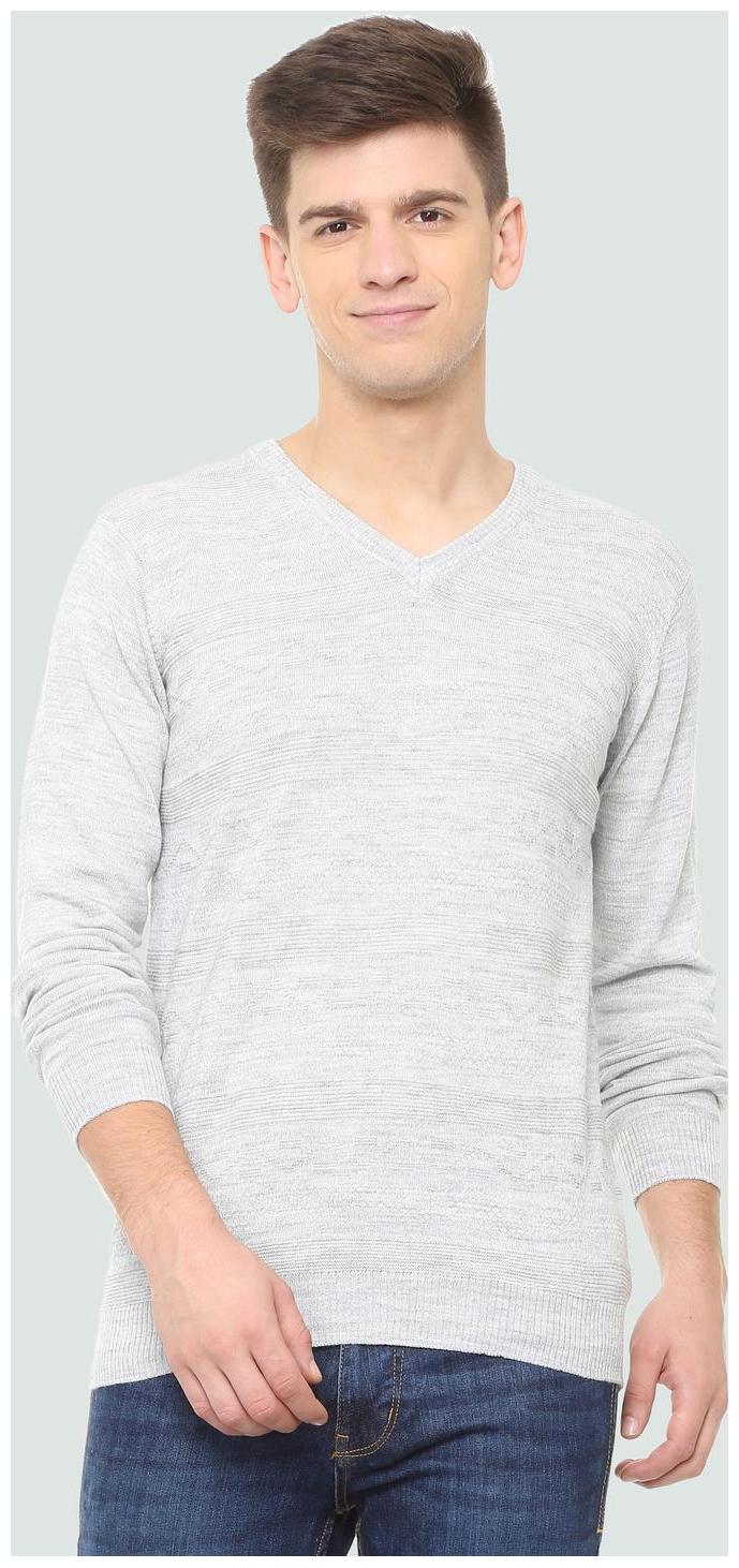 

Louis Philippe Men Grey V neck Pullover