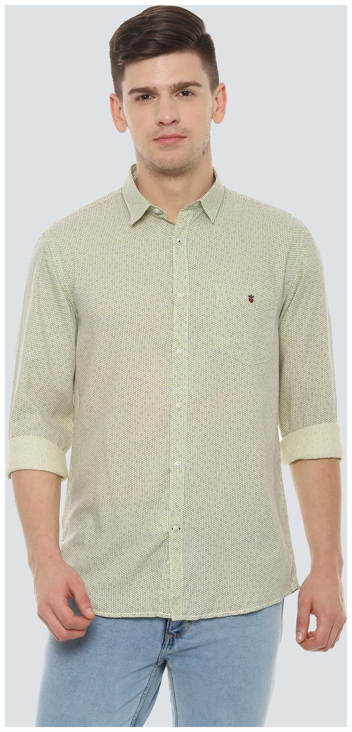 

Louis Philippe Men Beige Printed Super Slim Fit Casual Shirt