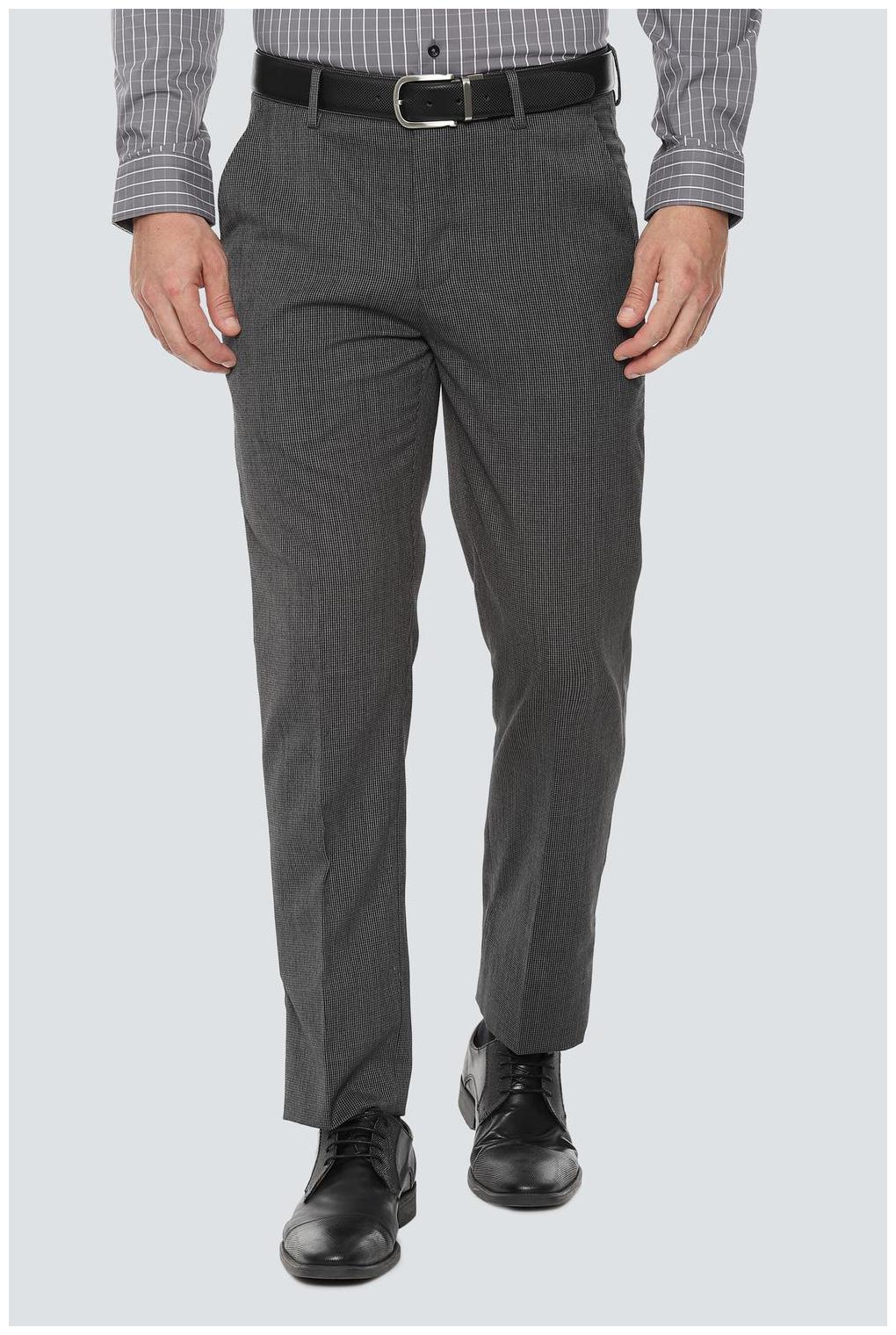 

Louis Philippe Men Textured Slim Fit Formal Trouser - Grey