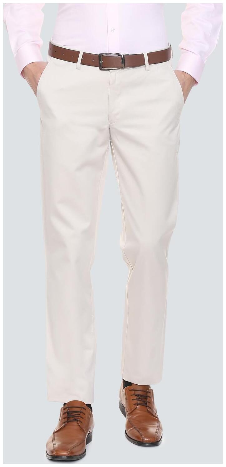 

Louis Philippe Men Textured Slim Fit Formal Trouser - White